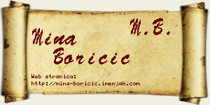 Mina Boričić vizit kartica